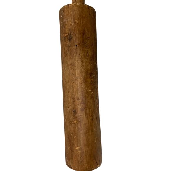 Vintage Antique Hand Turned Rolling Pin Primitive - Picture 5 of 14